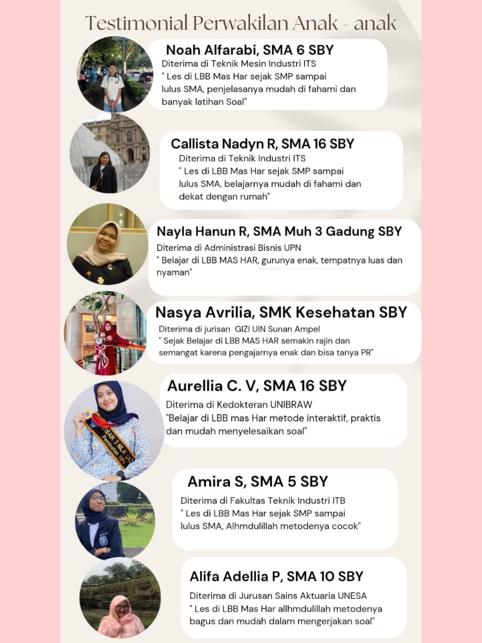 Testimoni siswa LBB Mas Har